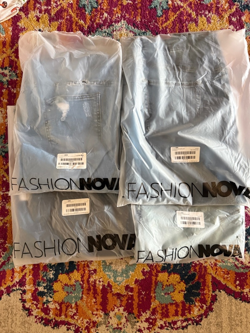Fashion Nova Light Blue Denim Jeans - Set of 4